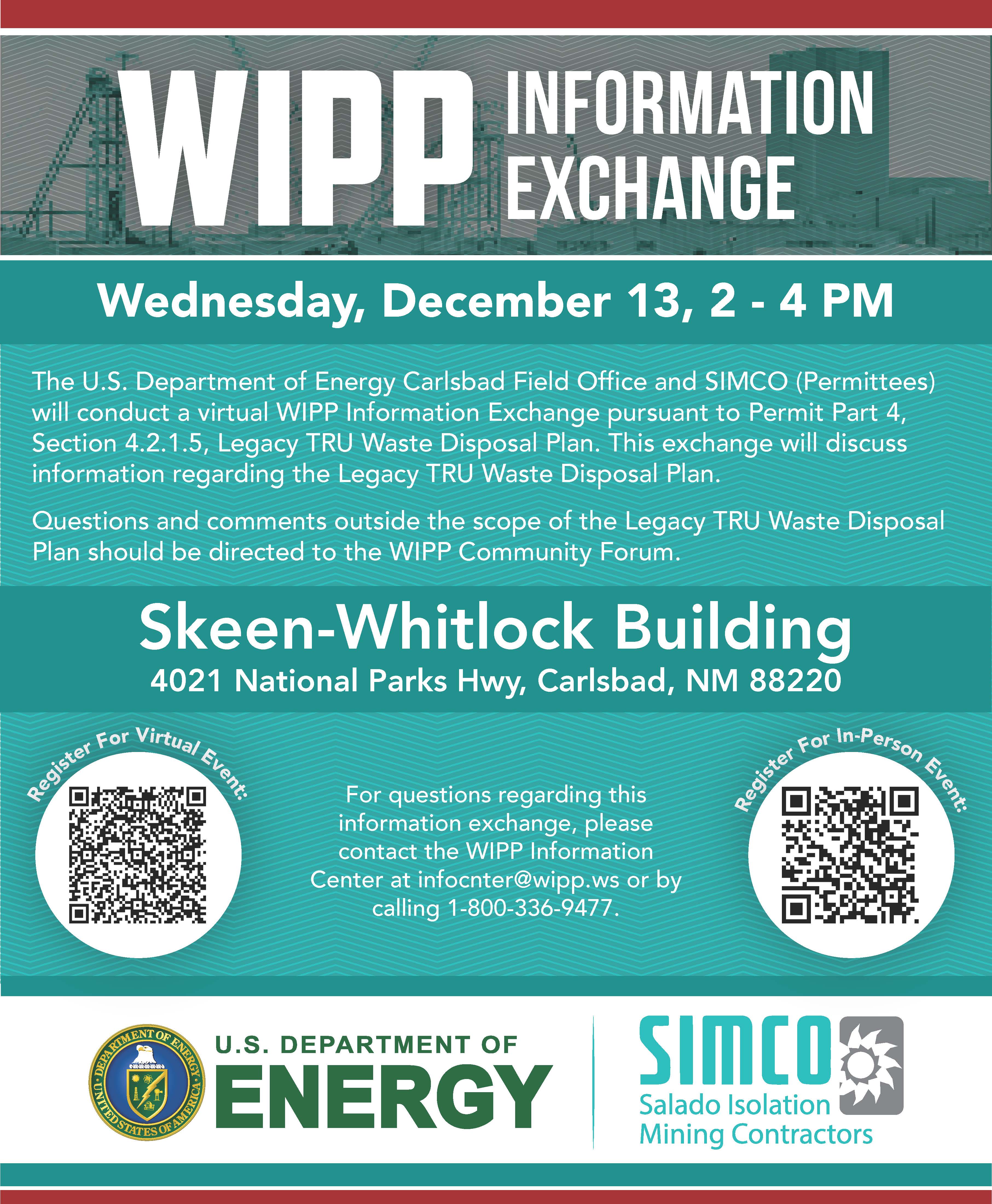 WIPP Information Exchange banner