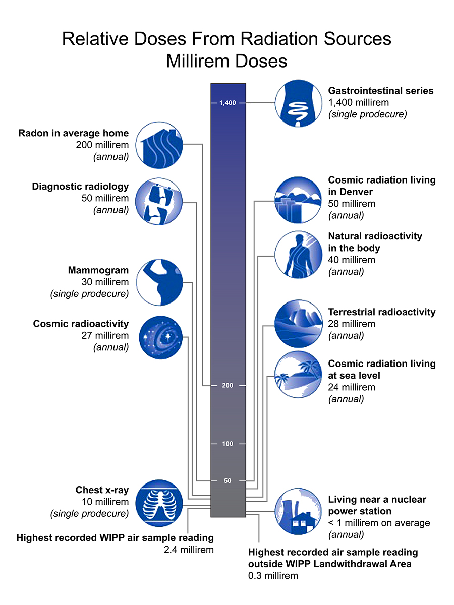 Relative radiation dose chart